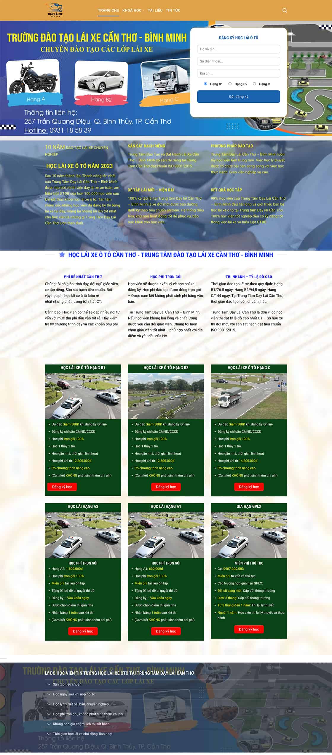 Website dạy lái xe ô tô