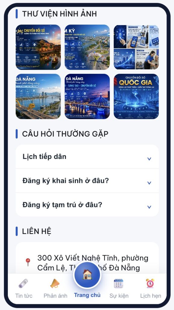 Thư viện hình ảnh trang chủ Zalo mini app