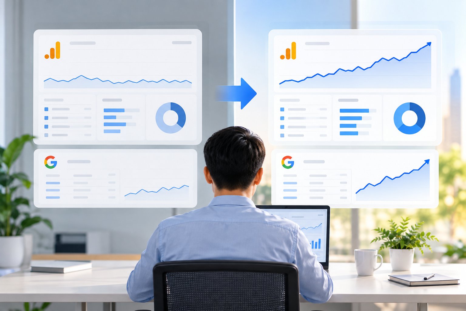 Ảnh minh hoạ: Cách đo hiệu quả phần mềm SEO bằng GA4 và GSC